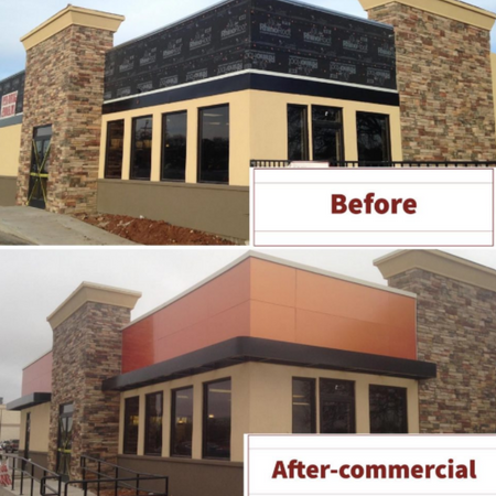 before and after commercial siding